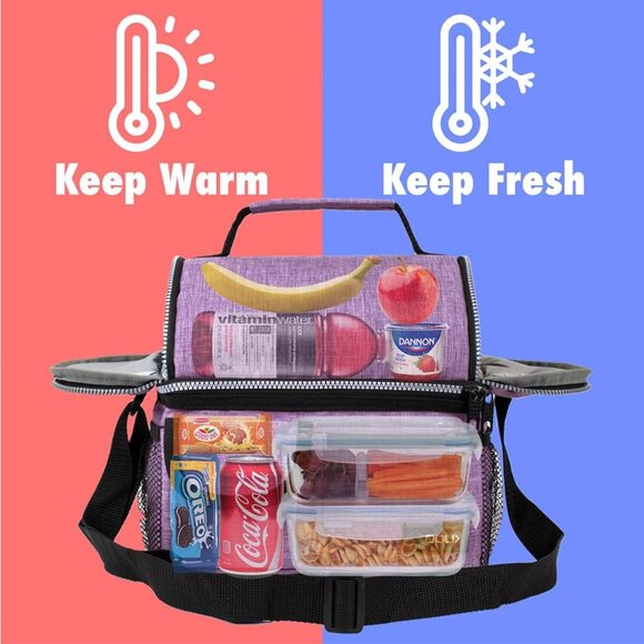 Lunch Bag Women Insulated, Adult Lunch Box Cooler, Lunch Box for Men, Dual Compa - Picture 2 of 9